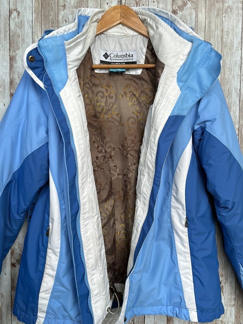 Columbia 3-In-1 Ski Jacket Interchange sz Large Women's Blue White Snowboard - Picture 4 of 16